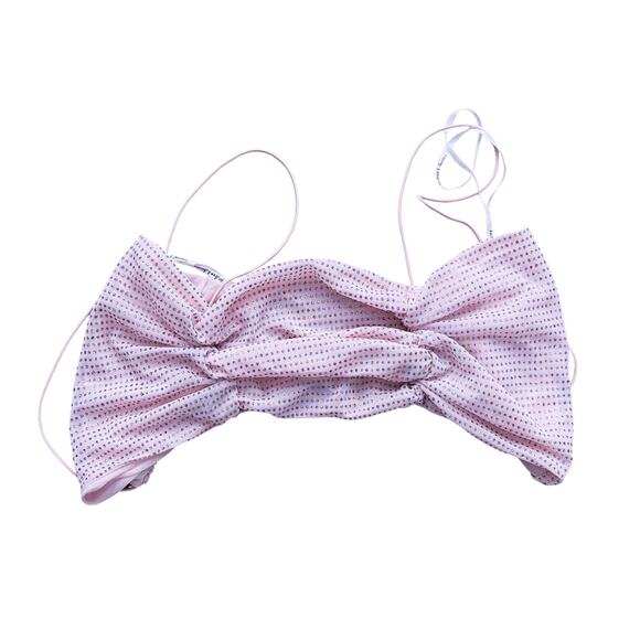 For Love & Lemons Crop Top Small Pink Rhinestone Coquette Y2K Sparkle Glam Club - Picture 3 of 5